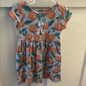 Embroidered A orange dress